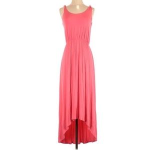magenta pink high low dress